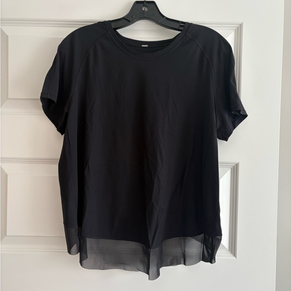 Lululemon Athletica Black Boxy Short Sleeve Tee